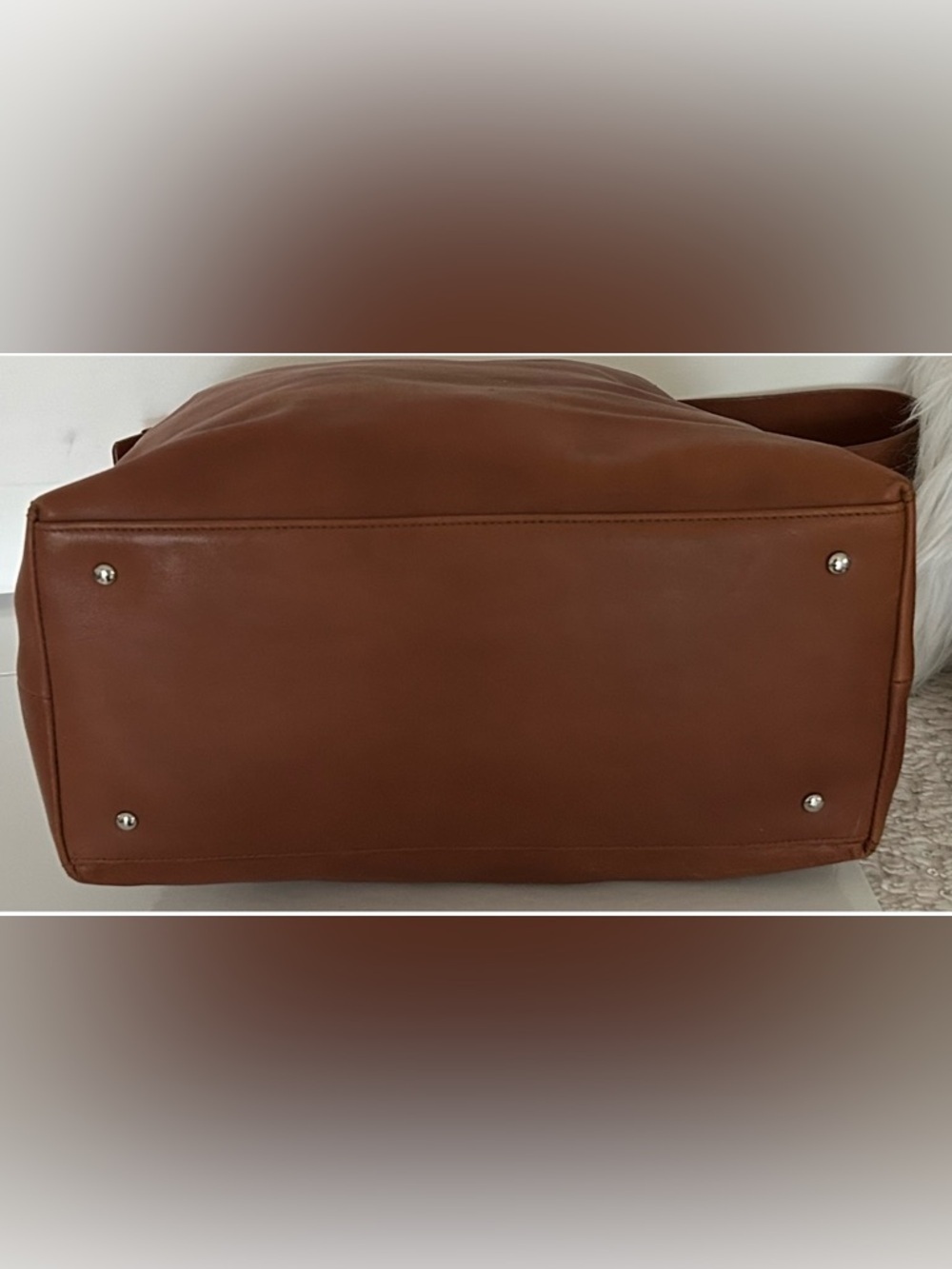 Ann Taylor Cognac Brown Leather Hobo Shoulder Bag Soft Slouch Everyday Purse - Picture 7 of 13